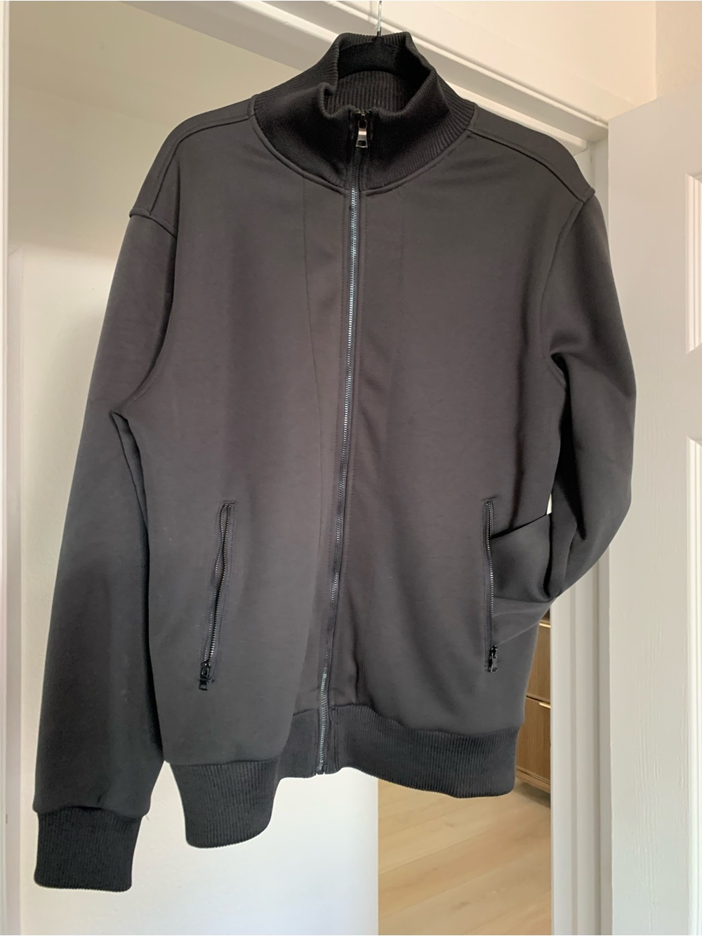 Apt. 9 Black Zip-Front Bomber Jacket